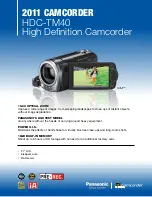 Preview for 1 page of Panasonic HDC-TM40 Brochure