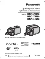 Panasonic HDC-TM80 Operating Instructions Manual preview