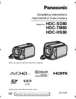 Preview for 1 page of Panasonic HDC-TM80 Operating Instructions Manual