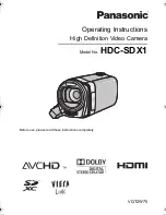 Panasonic HDCSDX1 - HD SD CAMCORDER Operating Instructions Manual preview