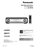 Предварительный просмотр 1 страницы Panasonic HDMI SA-XR700 Operating Instructions Manual