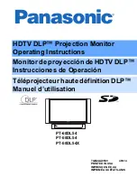 Panasonic HDTV DLP PT-60DL54 Operating Instructions Manual предпросмотр