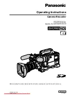 Preview for 1 page of Panasonic HDX900 Operating Instructions Manual