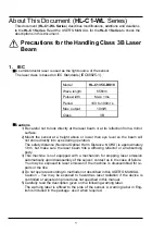 Preview for 3 page of Panasonic HL-C1-WL Series User Manual