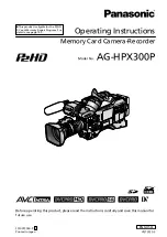 Preview for 1 page of Panasonic HPX300 - Camcorder - 1080p Operating Instructions Manual