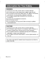 Preview for 2 page of Panasonic HX-WA20 Basic Operating Instructions Manual