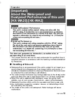 Preview for 13 page of Panasonic HX-WA2A Owner'S Manual