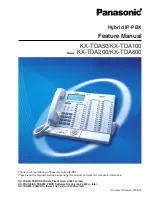 Preview for 1 page of Panasonic HYBRID IP-PBX KX-TDA100 Feature Manual