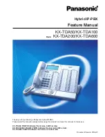 Предварительный просмотр 1 страницы Panasonic HYBRID IP-PBX KX-TDA100 Feature Manual