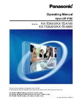 Panasonic HYBRID IP-PBX KX-TDA100 Operating Manual preview