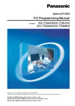 Panasonic HYBRID IP-PBX KX-TDA100 Pc Programming Manual preview