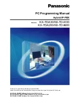 Preview for 1 page of Panasonic HYBRID IP-PBX KX-TDA100 Programming Manual