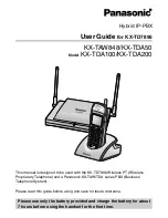 Panasonic HYBRID IP-PBX KX-TDA100 User Manual preview
