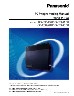 Preview for 1 page of Panasonic HYBRID IP-PBX KX-TDA200 Programming Manual