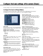 Preview for 17 page of Panasonic i-Pro WV-SP102 Operating Instructions Manual