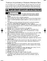 Preview for 3 page of Panasonic Inverter NN-G463 Operating Instructions Manual