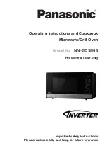 Panasonic INVERTER NN-GD38HSGTG Operating Instruction And Cook Book preview