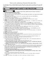 Preview for 4 page of Panasonic Inverter NN-H275 Operating Instructions Manual