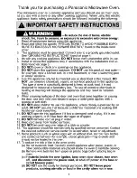 Preview for 3 page of Panasonic Inverter NN-S503 Operating Instructions Manual