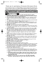 Preview for 3 page of Panasonic inverter NN-S754 Operating Instructions Manual