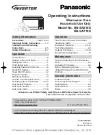 Preview for 1 page of Panasonic Inverter NN-SA610S Operating Instructions Manual