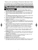 Preview for 3 page of Panasonic Inverter NN-SA610S Operating Instructions Manual