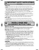 Preview for 5 page of Panasonic INVERTER NN-SD696 Operating Instructions Manual