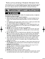 Preview for 3 page of Panasonic INVERTER NN-SN643S Operating Instructions Manual