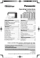 Preview for 1 page of Panasonic Inverter NN-SN733B Operating Instructions Manual