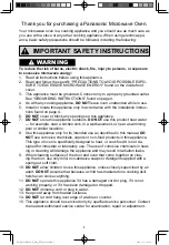 Preview for 3 page of Panasonic Inverter NN-SN733B Operating Instructions Manual