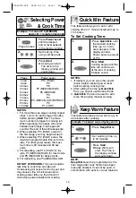 Preview for 16 page of Panasonic Inverter NN-T685S Operating Instructions Manual