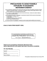 Preview for 2 page of Panasonic Inverter NN-T900SA Operating Instructions Manual