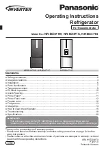 Предварительный просмотр 1 страницы Panasonic INVERTER NR-BX471C Operating Instructions Manual