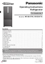 Предварительный просмотр 1 страницы Panasonic INVERTER NR-BX471W Operating Instructions Manual