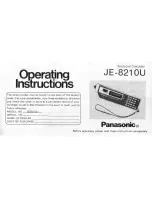 Panasonic JE-8210U Operating Instructions Manual preview