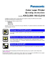 Предварительный просмотр 1 страницы Panasonic Jetwriter KX-CL500 Operating Instructions Manual