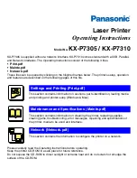 Preview for 1 page of Panasonic Jetwriter KX-P7305 User Manual