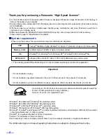 Предварительный просмотр 2 страницы Panasonic KV-S6050W Operating Instructions Manual