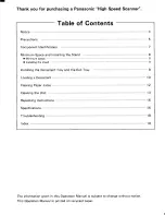 Preview for 2 page of Panasonic KV-SS55EX Operation Manual