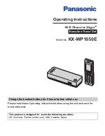 Panasonic KW-WP1050E Operating Instructions Manual предпросмотр