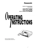 Panasonic KX-2750NZ Operating Instructions Manual предпросмотр