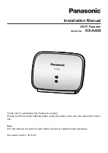 Preview for 1 page of Panasonic KX-A406 Installation Manual