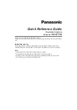 Preview for 1 page of Panasonic KX-AT7730 Quick Reference Instructions