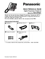 Panasonic KX-DT321-B - KX - Digital Phone Quick Reference Manual предпросмотр