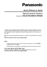 Panasonic KX-DT635 Quick Reference Manual предпросмотр