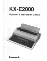Preview for 1 page of Panasonic KX-E2000 Instruction Manual