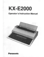 Preview for 1 page of Panasonic KX-E2000 Operator'S Instruction Manual