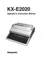 Preview for 1 page of Panasonic KX-E2020 Operator'S Instruction Manual