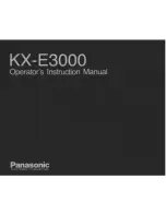 Preview for 1 page of Panasonic KX-E3000 Operator'S Instruction Manual