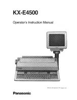 Preview for 1 page of Panasonic KX-E4500 Operator'S Instruction Manual